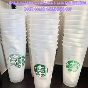 ONE Starbucks 24oz mystery color changing cold cup with straw and lid